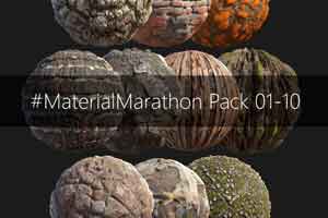 30种PBR岩石，木材和地面材料【高级群】【wsd_04_NikolaDamjanov_MaterialMarathon01-10】
