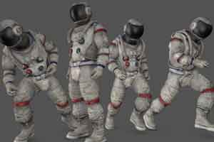C4D模型 6套宇航员C4D绑定动画模型 astronauta 3d model【模型】