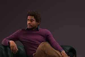 3D男人模型 坐沙发的男人模型 休闲装男人模型 8k贴图【模型】