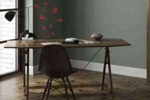 极简书桌模型 桌子 木椅子 台灯 植物 窗户 地板 门【模型】