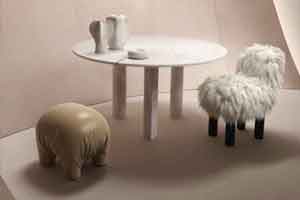 儿童桌椅玩具屋模型 羊绒凳子 皮凳子 时尚灯 桌子【模型】