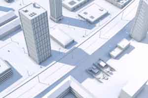 C4D低面城市白模 City Model