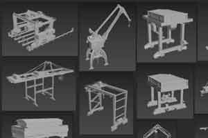 11个工程机械厂房起重机船坞【Artstation - Cranes - 11 pieces by Armen Manukyan】