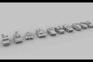 10个低模装甲车+材质【Army vehicles - 10 3d models Ready for games [ Low poly ]】