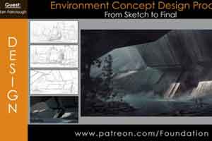 PS制作概念场景设定教程【Gumroad – Environment Concept Design Process - From Sketch to Final with Ken Fairclough】