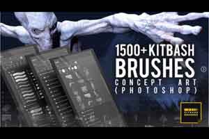1500个风格化PS画笔【ArtStation - 1500+ Kitbash Brushes for Concept art (Photoshop)】