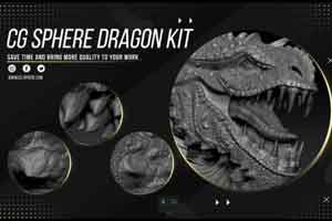 ZBrush 恐龙雕刻笔刷 恐龙模型【Artstation - CGSphere Dragon Kit】