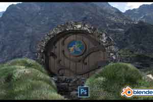 Bleder和PS制作霍比特人场景【Skillshare - 3D Modelling a Hobbit Door Scene in Blender 2.9 & Adobe Photoshop】