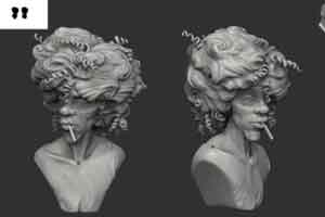 ZBrush雕刻卷发男子教程【Udemy - Stylized sculpting from real life references in zBrush】