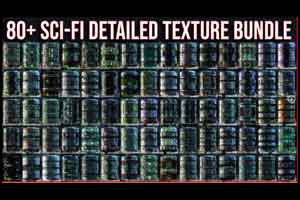80+科幻硬表面纹理材质包 80+ Sci Fi Detailed Hard Surface Texture Material Bundle Pack