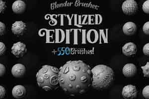 550个4K画笔【ArtStation - [MEGAPACK] 550+ Blender Brushes Stylized Edition (4K Alphas Included)】【免费】