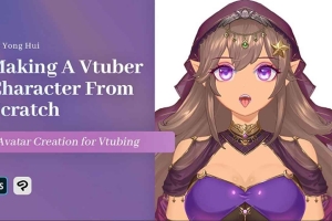 PS绘画卡通角色教程【Wingfox – Making a Vtuber Character from Scratch (2022) with Ng Yong Hui】