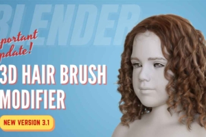 Blender 毛发插件笔刷【3D Hair Brush_v3_1】