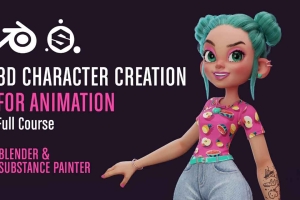 在 Blender 和 Substance Painter 中创建动画的 3D 角色【Gumroad - 3D Character Creation for animation in Blender & Substance Painter】