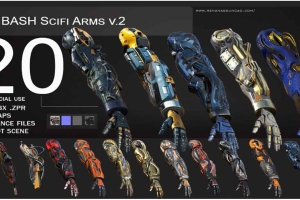 20个机械手臂模型【20 Scifi Arms GameReady v.2】
