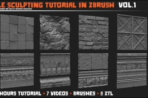 ZBrush雕刻笔刷【Tile sculpting tutorial in zbrush Vol 01】