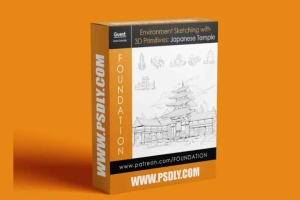 使用 3D 基元绘制环境草图：与 Dave Sarabia 合作的日本神庙【Foundation Patreon - Environment Sketching with 3D Primitives - Japanese Temple】