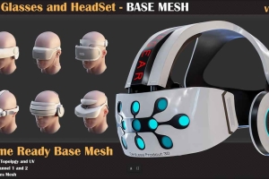 科技VR头盔【32 VR Glasses and Headset BASE MESH - VOL 11 】