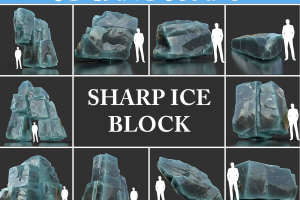 冰模型、材质【Low poly Ice Block Pack 3D Model Collection】