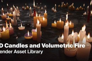 3D 蜡烛、烟雾和体积火焰 – Blender Asset Library【3D Candles, Smoke and Volumetric Fire for Concept Art – Blender Asset Library】